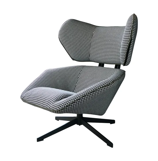 IRON FRAME BLACK+GREY LOUNGE CHAIR