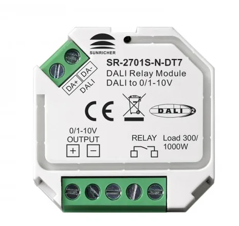 SUNRICHER DALI RELAY MODULE+DALI TO 0/1-10V CONVERTER SR-2701S-N-DT7
