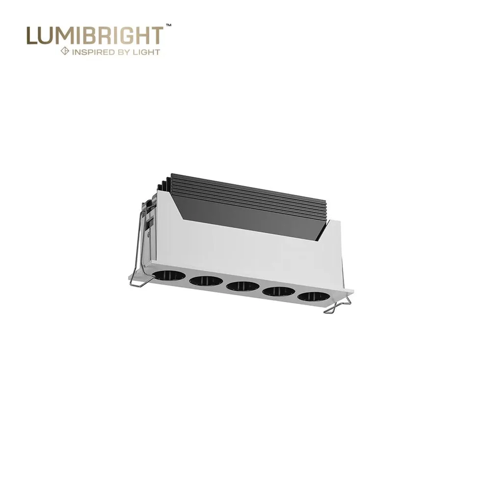 LUMIBRIGHT FUSION SERIES 5X2W 127X34X57MM IP20 CEILING RECESSED LINEAR SPOTLIGHT