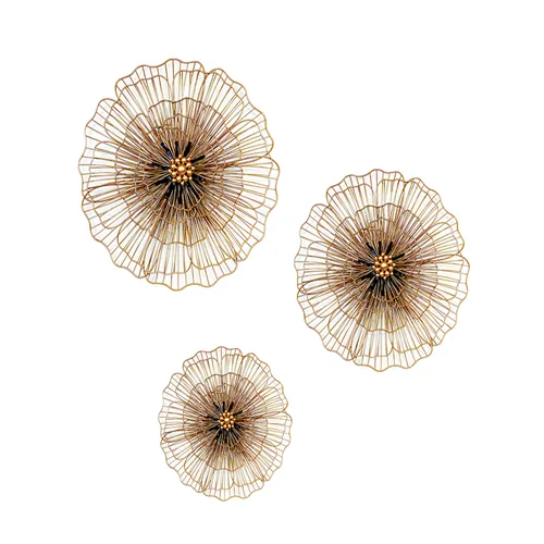 DESROCH DECOR ANTIQUE BRASS DECORATIVE FLOWER LUXURY WALL DÉCOR