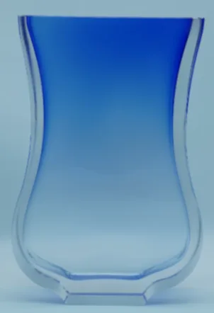 DESROCH CRYSTAL BLUE GLASS VASE