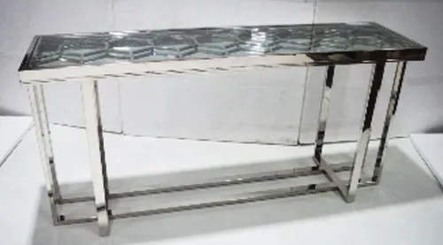 Wall Table W/Clear Glass with mirror