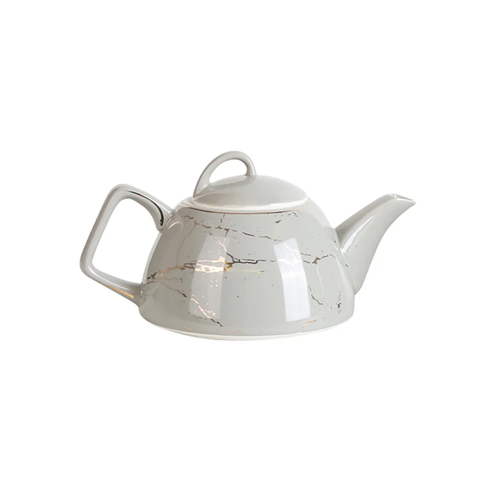 DESROCH HOMEWARES GREY & GOLDEN CERAMIC COFFEE POT