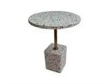 DESROCH TERRAZO  WITH METAL SIDE TABLE