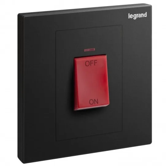LEGRAND BLACK 1G 1W 45A DP SWITCH