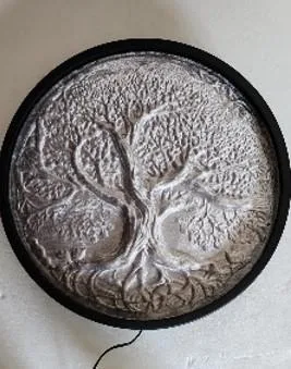 DESROCH ROUND 3D WALL ART WITH LIGHTING