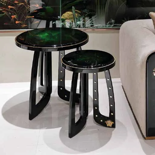 VEROCASA LIVING LUXURY STYLISH BIG ROUND NESTING COFFEE TABLE