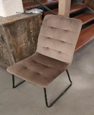 DESROCH FABRIC BLACK & BROWN DINING CHAIR