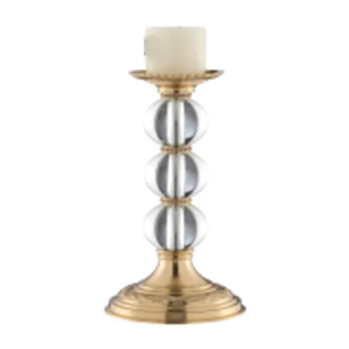 DESROCH CANDLELIGHT & SCENTS ANTIQUE SPIRAL BRASS CANDLE HOLDER
