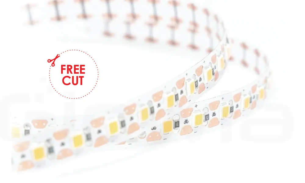 EXUO FLEXI LED STRIP LIGHT SMD 48W 24V 2700K 8MM FREE CUT 120 LED IP20 5MTR ROLL
