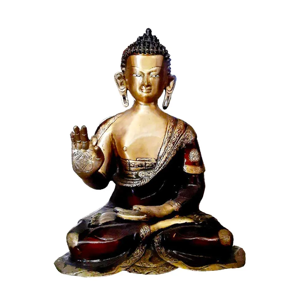 DESROCH DECOR BUDDHA BRASS COPPER ANTIQUE SCULPTURE