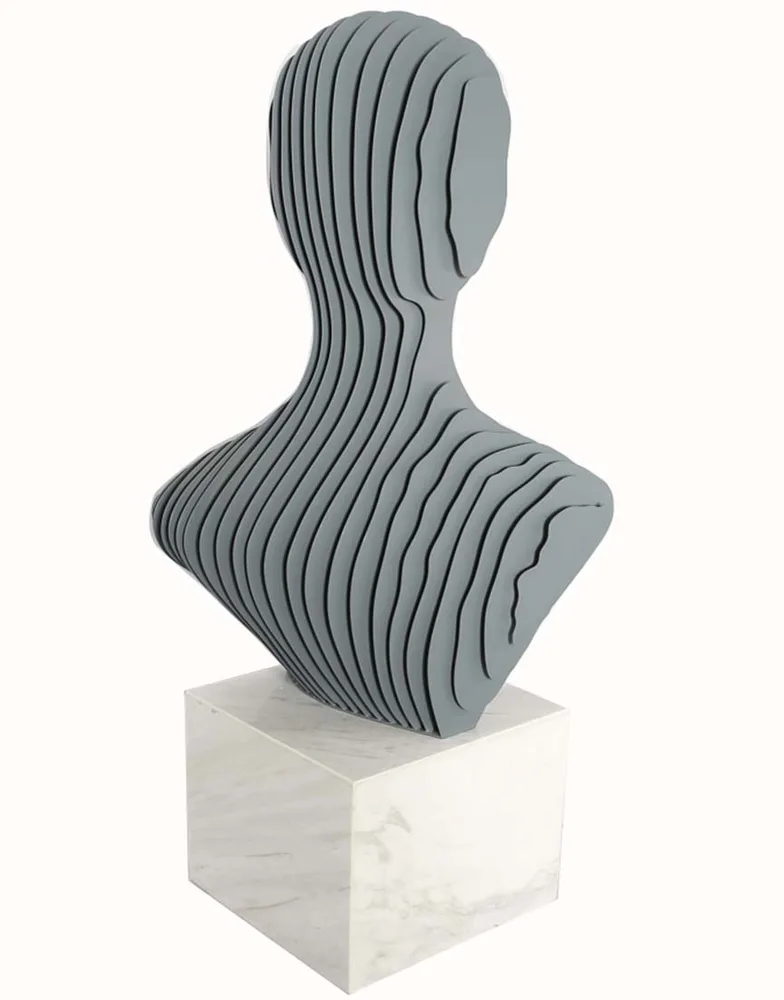 DESROCH DECOR MODERN DECORATIVE GRAY FIGURINE & SCULPTURE