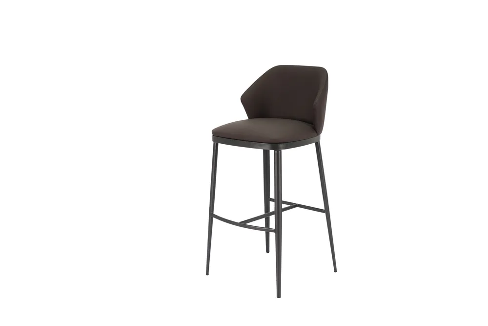 DESROCH LEATHER+METAL BROWN+BLACK DINING BARS & COUNTER STOOLS