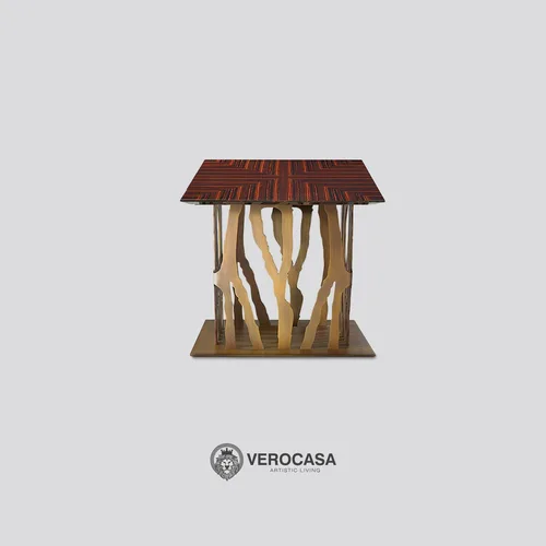 VEROCASA LIVING LUXURY CANDACE GOLDEN CRACK CONSOLE