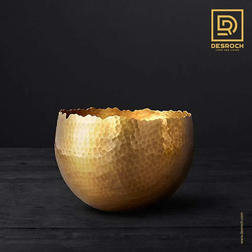DESROCH DECOR DYLAN PEPITA HAmmERED GOLD BOWL
