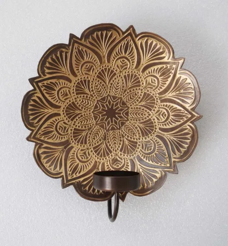 DESROCH CANDLE LIGHT & SCENTS SHUMIE COPPER T-LIGHT WALL HOLDER