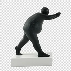 DESROCH DECOR FAT BODY MODERN SCULPTURE - BLACK