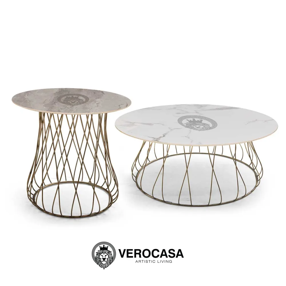 VEROCASA LIVING LUXURY TWIN TORRE JASMINE NESTING COFFEE TABLES