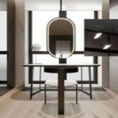 VEROCASA BED MIRROR METAL AND MARBLE METAL -PU FINISH 8-10%GLOSS DRESSERS TABLE FURNITURE