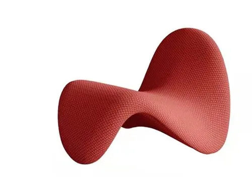 BENDING HIGH DENSITY ROSE RED FABRIC CHAIR