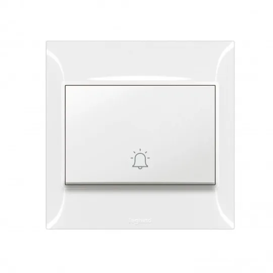 LEGRAND 1G BELL PUSH 6A MARKED WH