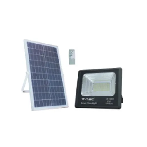 VTAC 300W 50W SOLAR PANEL WITH LED FLOOD LIGHT 6000K IP65 BLACK 