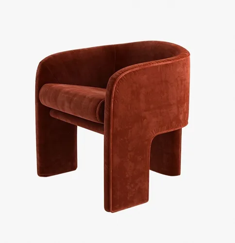FABRIC RED LIVING LOUNGE CHAIR
