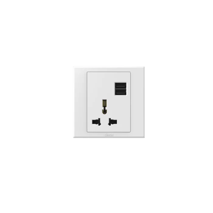E3 MULTI-STANDARD SOCKET WITH TWIN USB CHARGERS