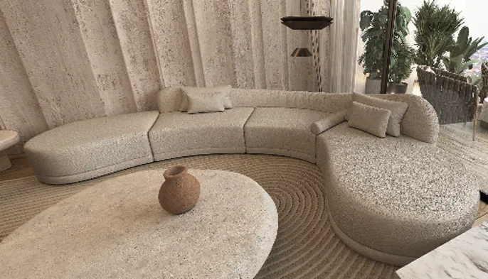 DESROCH 350CM FABRIC ARCH MODEL SOFA DR1101124