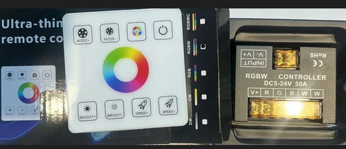LED RF RGBW TOUCH PANEL CONTROLLER DC 5-24V 250-1200W 10A X 5CH IP20 METAL BLACK FINISH WITH PC TOUCH PANEL