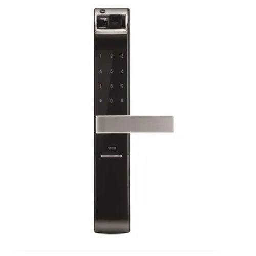 YDM 4109 has various access solutions: fingerprints, pin codes, App Access, remote control, and mechanical keys override