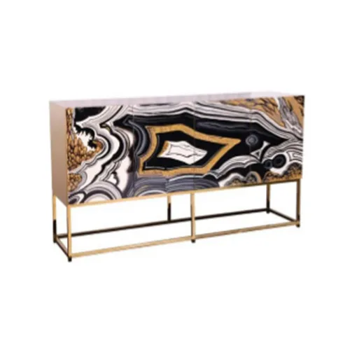 VEROCASA LIVING LUXURY HAND PAINTING AND TAINLESS STEEL CABINET 