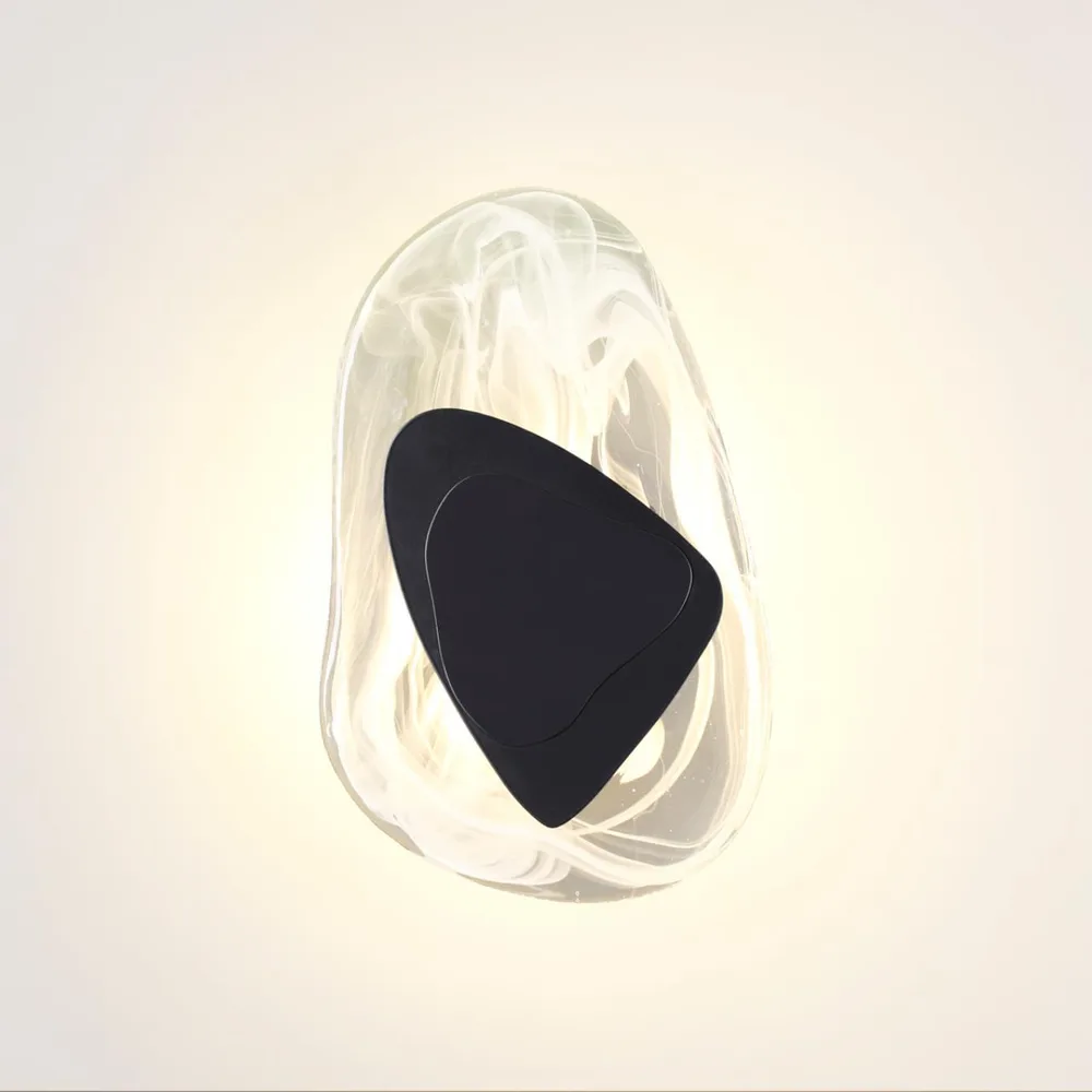 LUMIDECO SERENA SERIES 9W 200X310MM IP20 IRON+GLASS BLACK+CLEAR WALL LAMP LD152604W.13.013