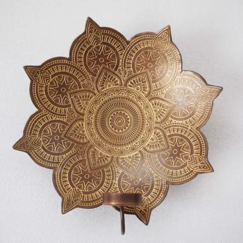 DESROCH CANDLE LIGHT & SCENTS INDODA T-LIGHT COPPER WALL HOLDER