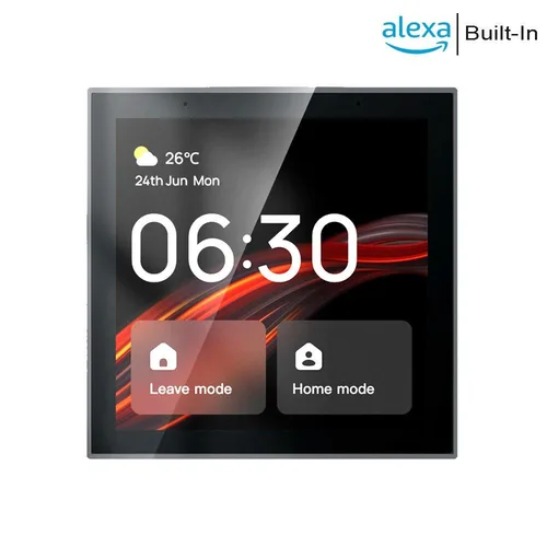 LEXA WL 4" Smart Control Panel with Alexa + Zigbee Gateway (EU Base) - Black