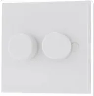 BG 2 Gang 2 Way 2X200W Push Dimmer White 