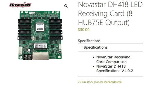 NOVASTAR DH418 RECEIVING CARD