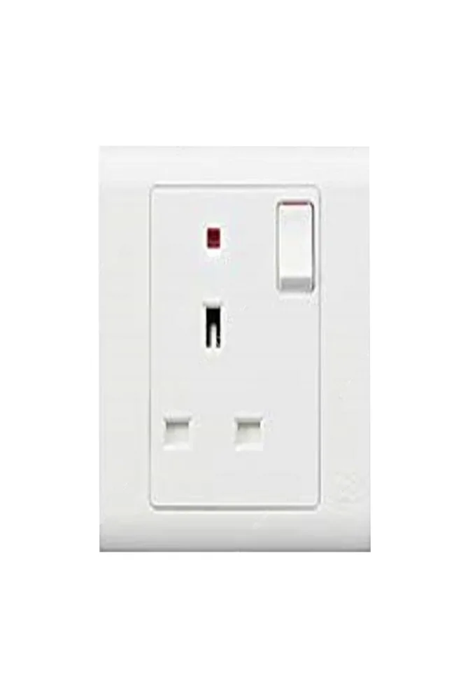 13A 1GANG SWITCH SOCKET WITH NEON-MK ESSENTIAL MKMV2657WHI