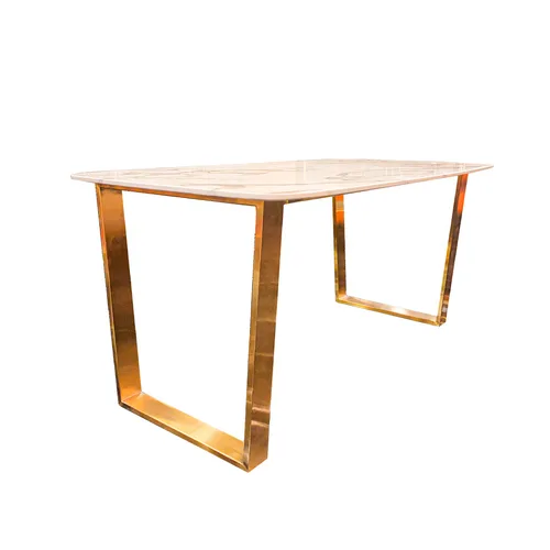 VEROCASA LUXURY ATLAS ZIA MODERN GOLD AND TITANIUM DINING TABLE