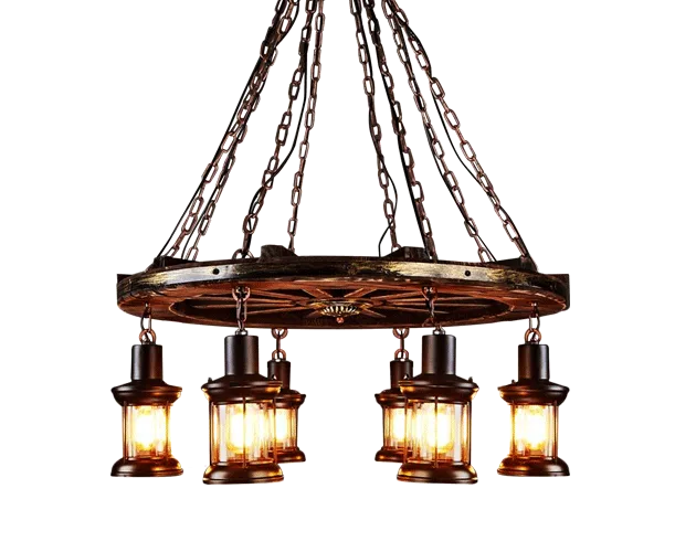 LUMILUCE VINTAGE ABBOTT E27x6 BLACK SUSPENDED LAMP