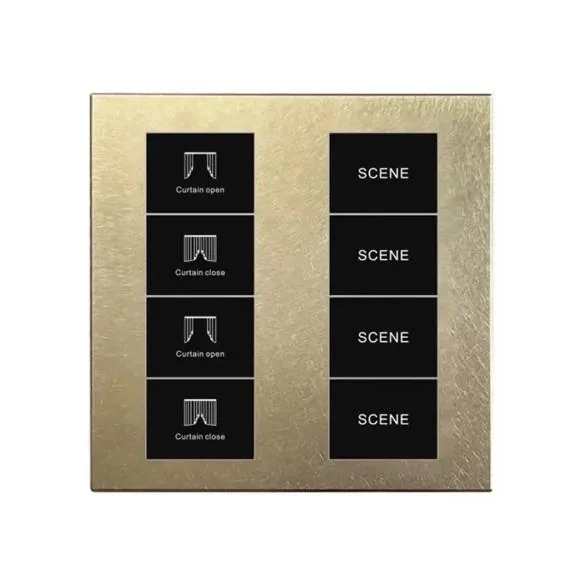 LEXA LEX-18LU 2 Curtain + 4 Scene Smart Switch (works with non-smart motor), Aluminum (Matte), Tuya Zigbee LX-WL-LX18LU-SW-2G-GL-AL-2C4S-ZB