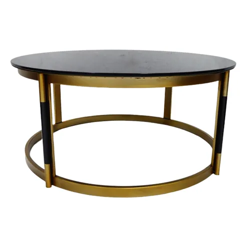Coffee Table W/Black Glass