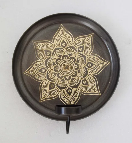 DESROCH CANDLE LIGHT & SCENTS VELARTE ZINC CANDLE-HOLDER WALL ART