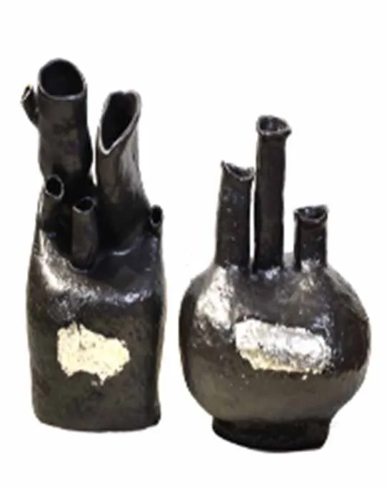 DESROCH DECOR GIANAT MODERN ARTIST WORKS CERAMIC BLACK ROOT DECOR