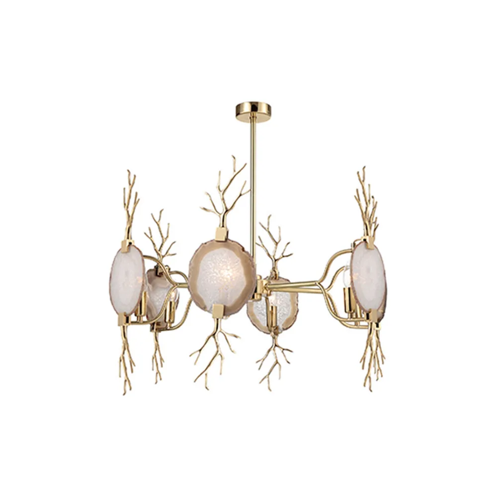 AGATE TREE LAMP 6 ARMS BRASS LIGHTING CHANDELIERS PENDANT LIGHTS