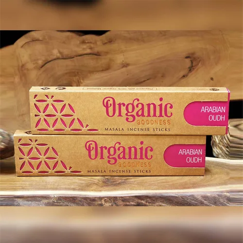 DESROCH CANDLE LIGHT & SCENTS ORGANIC MASALA INCENSE STICKS - ARABIAN OUDH (SET OF 12)