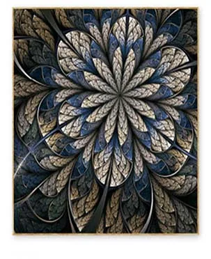 DESROCH ART GOLD FLOWER ABSTRACT WALL ART