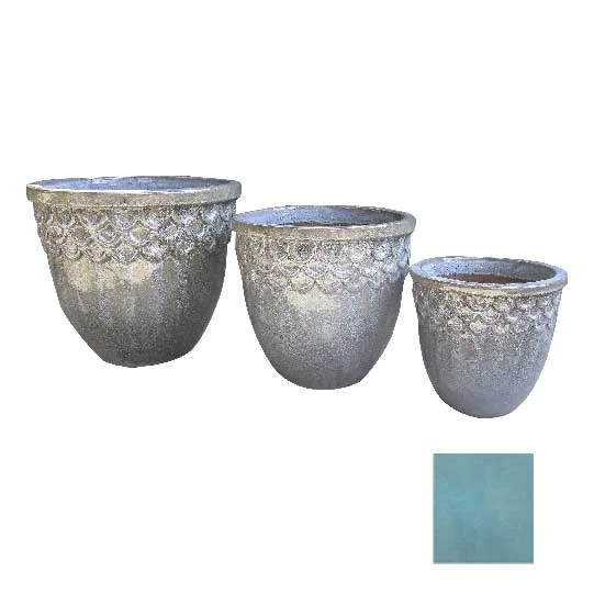 DESROCH DECOR STENSIL ROUND PLANTER