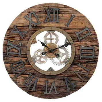 DESROCH DECOR VINTAGE OPEN FACE WALL HANGING VINTAGE CLOCK