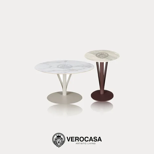 VEROCASA LIVING LUXURY ANGELICA TWIN TORRE NESTING COFFEE TABLES